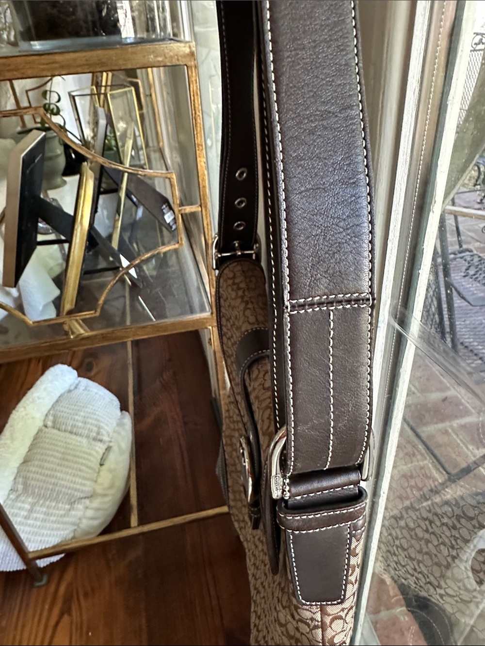 Classic Monogram Shoulder Bag in Brown and Black - Picture 8 of 10